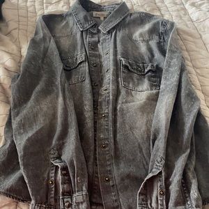 Black denim shirt